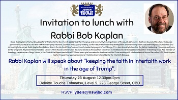 Invitation Rabbi Bob Kaplanx300
